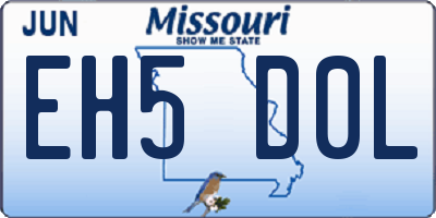 MO license plate EH5D0L
