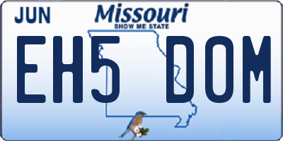 MO license plate EH5D0M