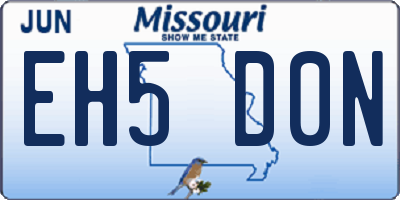 MO license plate EH5D0N