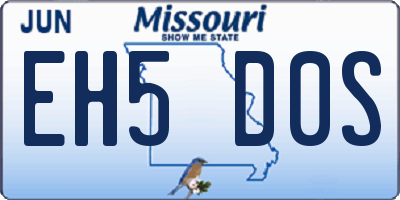 MO license plate EH5D0S
