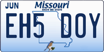 MO license plate EH5D0Y
