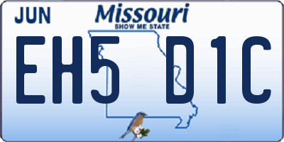 MO license plate EH5D1C