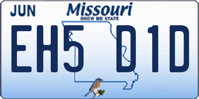 MO license plate EH5D1D