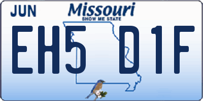 MO license plate EH5D1F