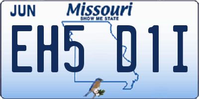 MO license plate EH5D1I
