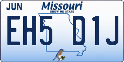 MO license plate EH5D1J