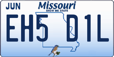 MO license plate EH5D1L