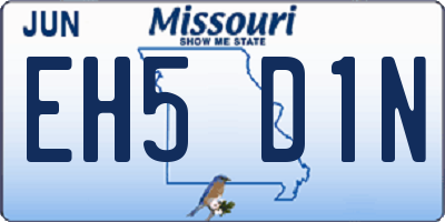 MO license plate EH5D1N