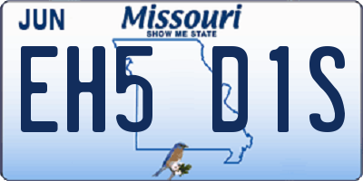 MO license plate EH5D1S