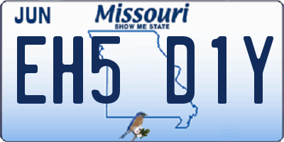 MO license plate EH5D1Y