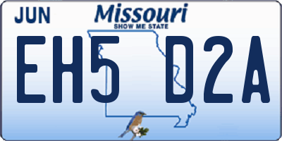 MO license plate EH5D2A