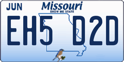 MO license plate EH5D2D