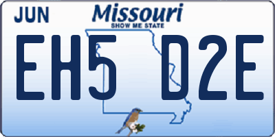MO license plate EH5D2E
