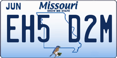 MO license plate EH5D2M
