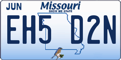 MO license plate EH5D2N