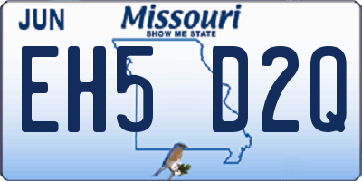 MO license plate EH5D2Q