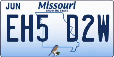 MO license plate EH5D2W