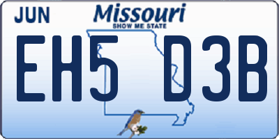 MO license plate EH5D3B