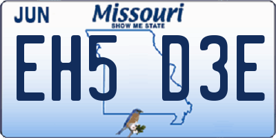 MO license plate EH5D3E