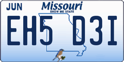 MO license plate EH5D3I