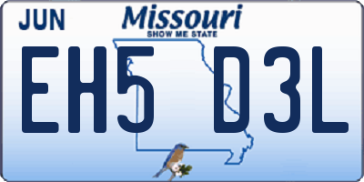 MO license plate EH5D3L