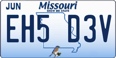 MO license plate EH5D3V