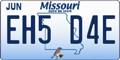 MO license plate EH5D4E