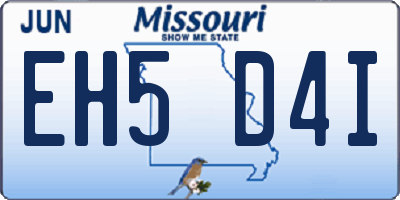MO license plate EH5D4I