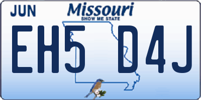 MO license plate EH5D4J