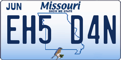 MO license plate EH5D4N