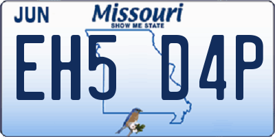 MO license plate EH5D4P