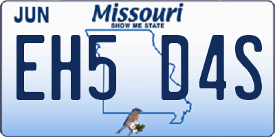 MO license plate EH5D4S