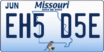 MO license plate EH5D5E
