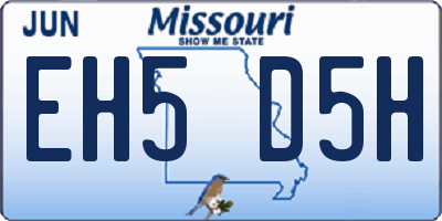 MO license plate EH5D5H