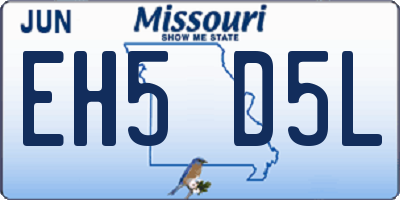 MO license plate EH5D5L