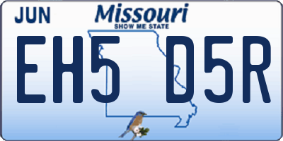 MO license plate EH5D5R