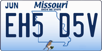 MO license plate EH5D5V