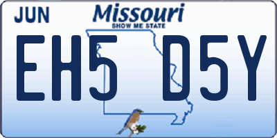 MO license plate EH5D5Y