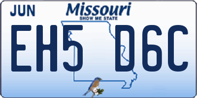MO license plate EH5D6C