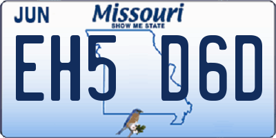 MO license plate EH5D6D