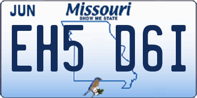 MO license plate EH5D6I