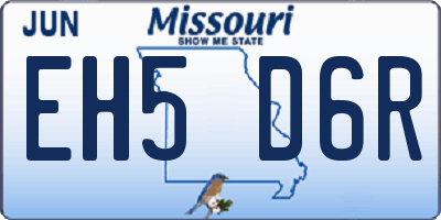 MO license plate EH5D6R