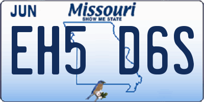 MO license plate EH5D6S