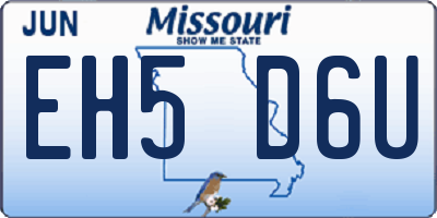 MO license plate EH5D6U