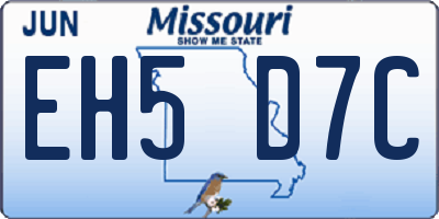 MO license plate EH5D7C