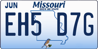 MO license plate EH5D7G