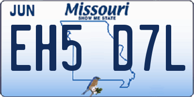 MO license plate EH5D7L