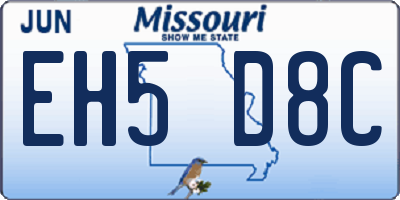 MO license plate EH5D8C