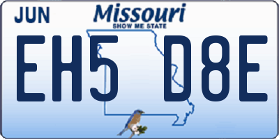 MO license plate EH5D8E