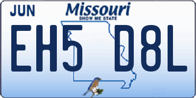 MO license plate EH5D8L